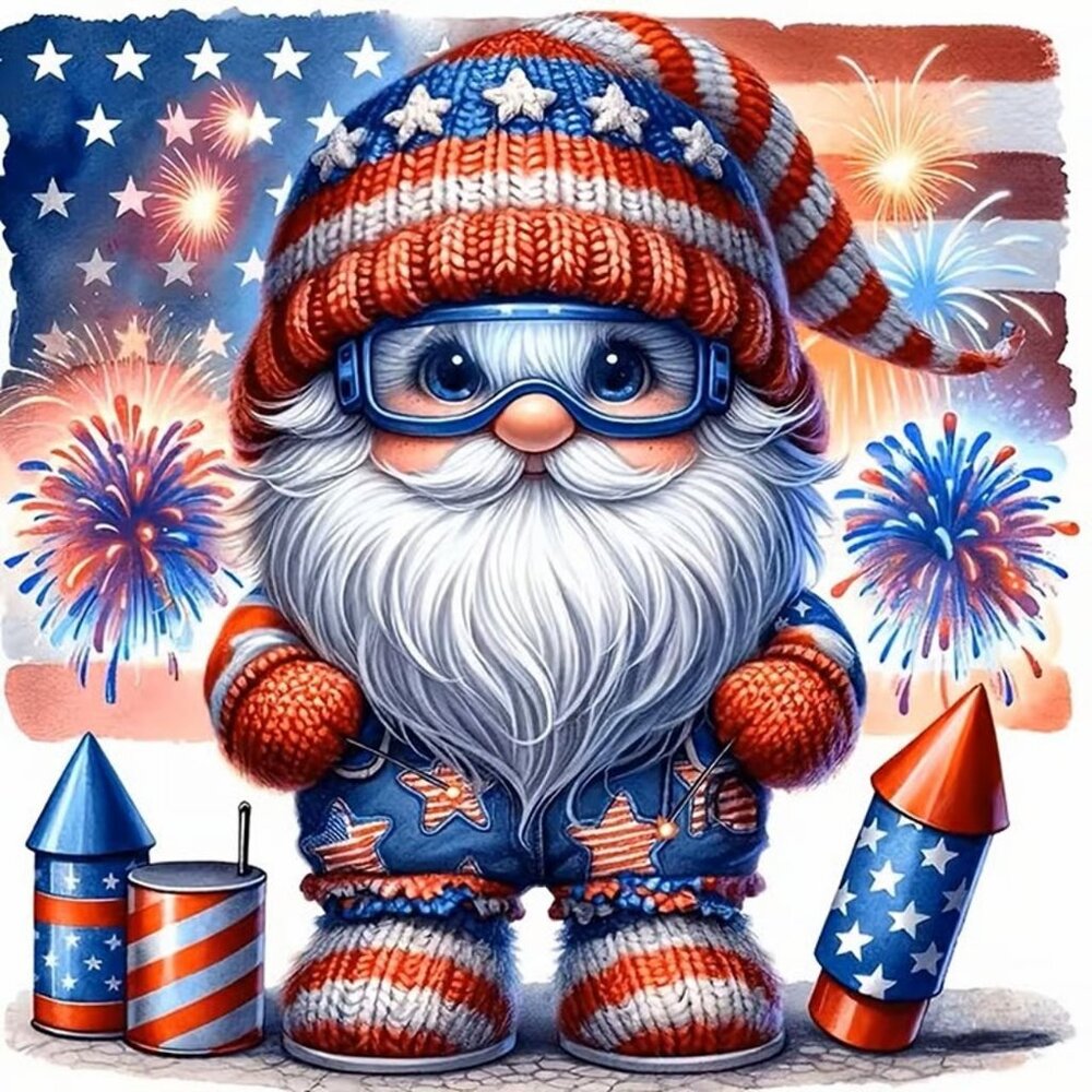 Patriotic Gnome Diamond Painting Kit #43